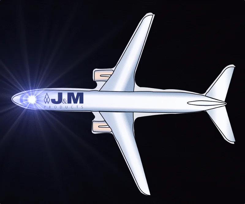 Animated airplane custom light-up pin for event giveaway planning