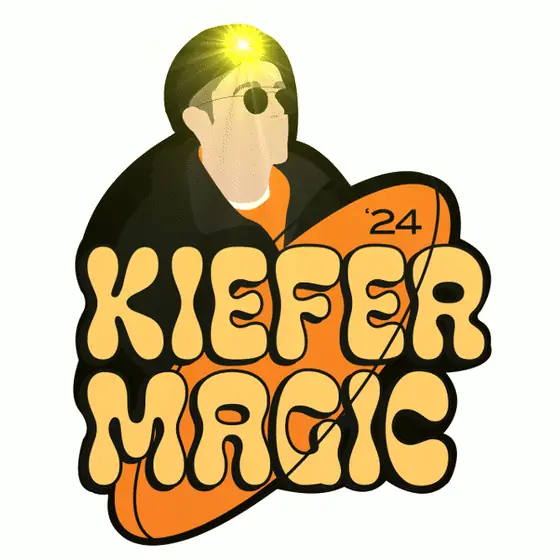 Animated Kiefer Magic custom light-up pin for recognition event groups