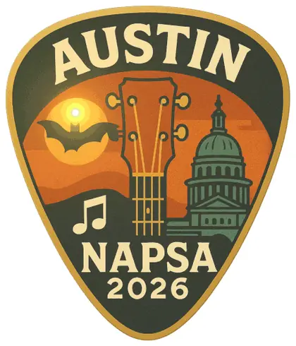 Animated NAPSA Austin 2026 custom light-up pin for event group planning