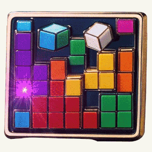 Blinking Blocks Flashing Lapel Pin Blinky Light Pin